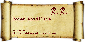Rodek Rozália névjegykártya